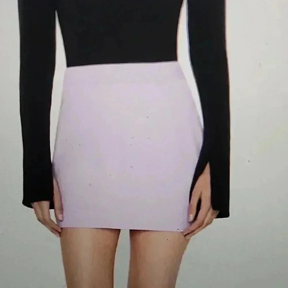 FRAME LINEN BLEND TWILL LILAC MINI SKIRT SIZE 12